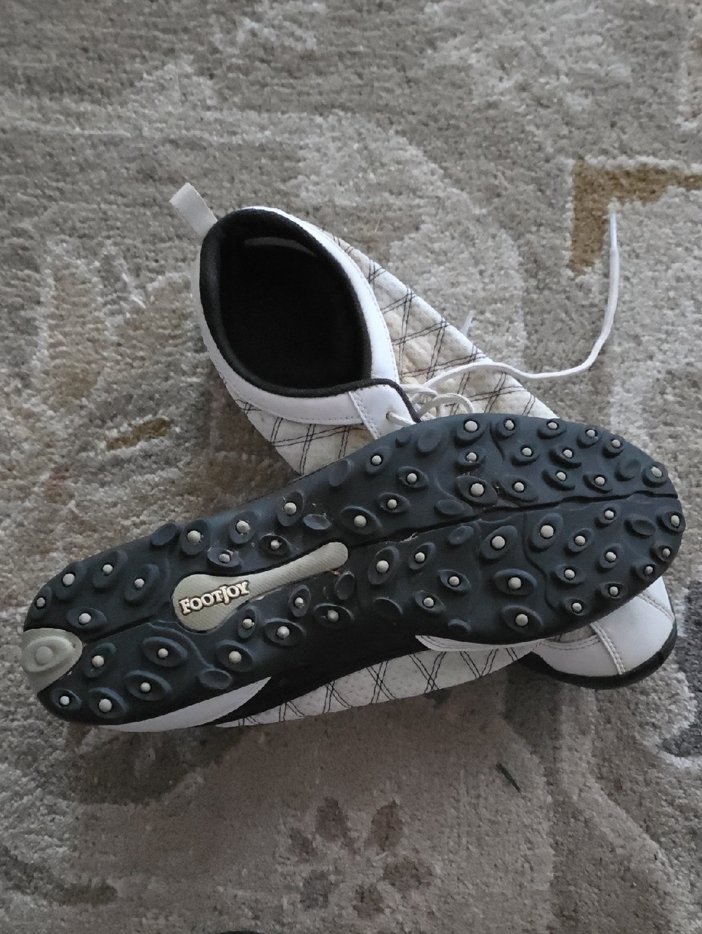 FootJoy White and Black Quilted Spikeless Golf Shoes